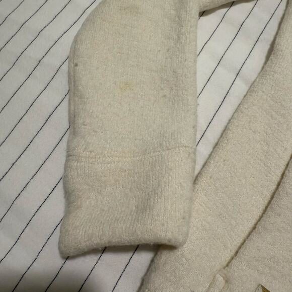 Tracksmith Freya Hoodie merino wool blend full zip sweatshirt cream size XS - Picture 9 of 15
